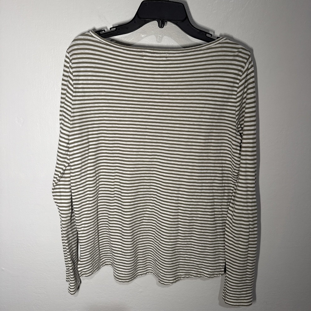 Lauren Ralph Lauren Blouse Womens Medium M Striped Long Sleeve Round Neck Top - Picture 3 of 8